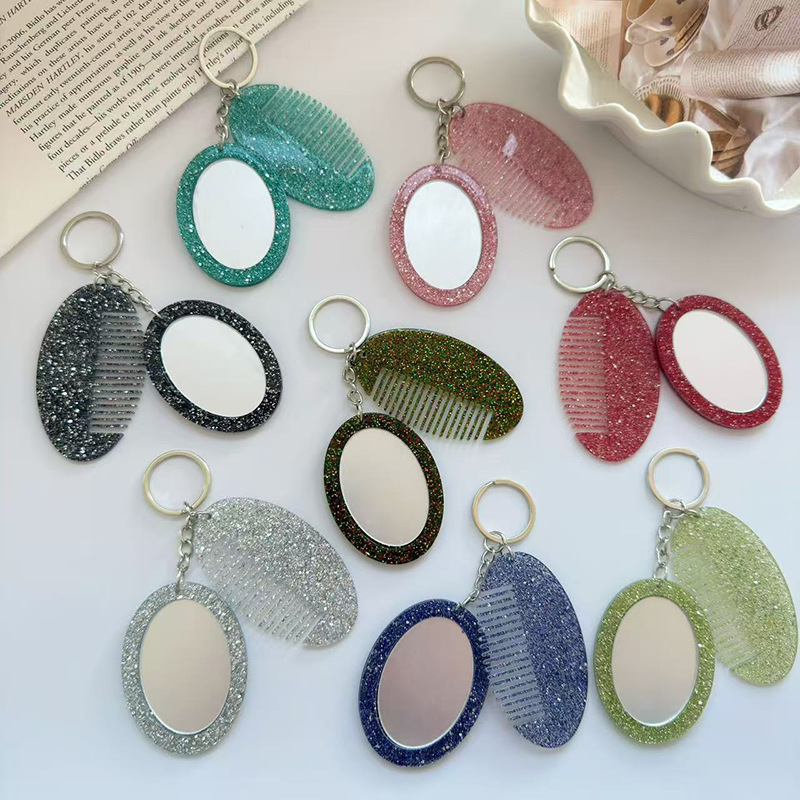 Women Luxury Bags Ysl - Pendentif porte-clés miroir peigne ovale luxueux