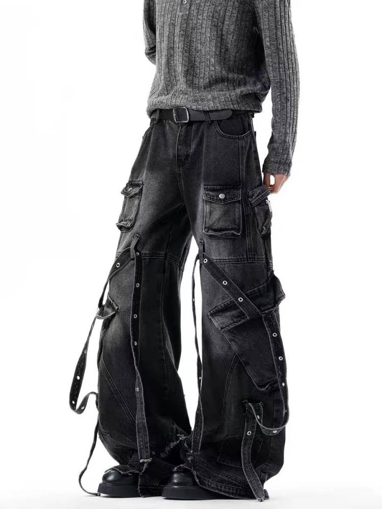 Jean cargo baggy noir délavé s - Luxury Bags Denim avis et prix
